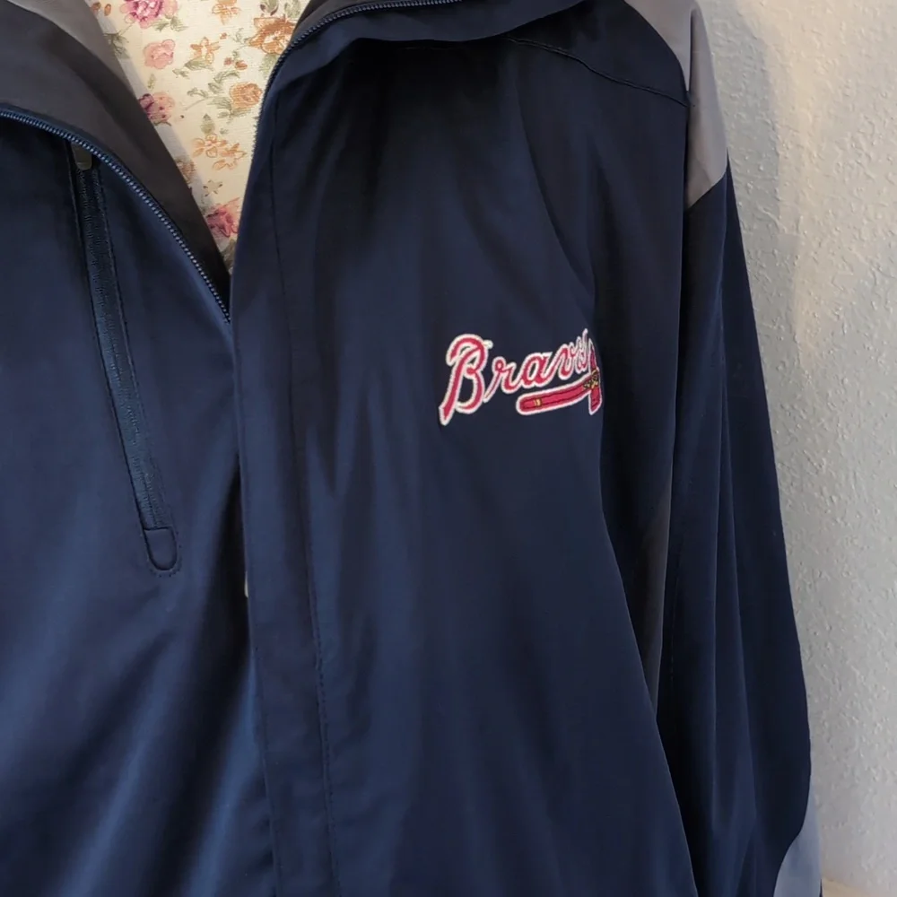 Men's Navy and Gray Atlanta Braves Jacket - Picture 2 of 5